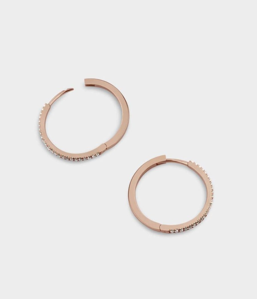 Women Stephen Einhorn | Pave Diamond Hoop Earrings Large