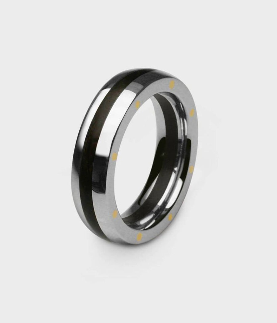 Men Stephen Einhorn | Thames Wood London Oak Geo Ellipse Slim Ring