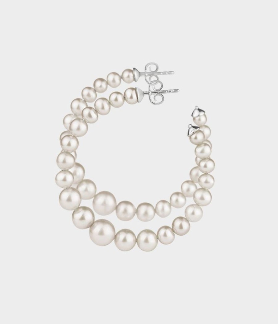 Women Stephen Einhorn | Large Colette Pearl Hoop Earrings