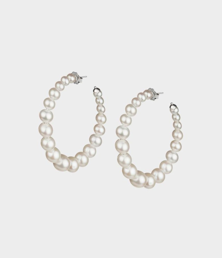 Women Stephen Einhorn | Colette Pearl Hoop Earrings