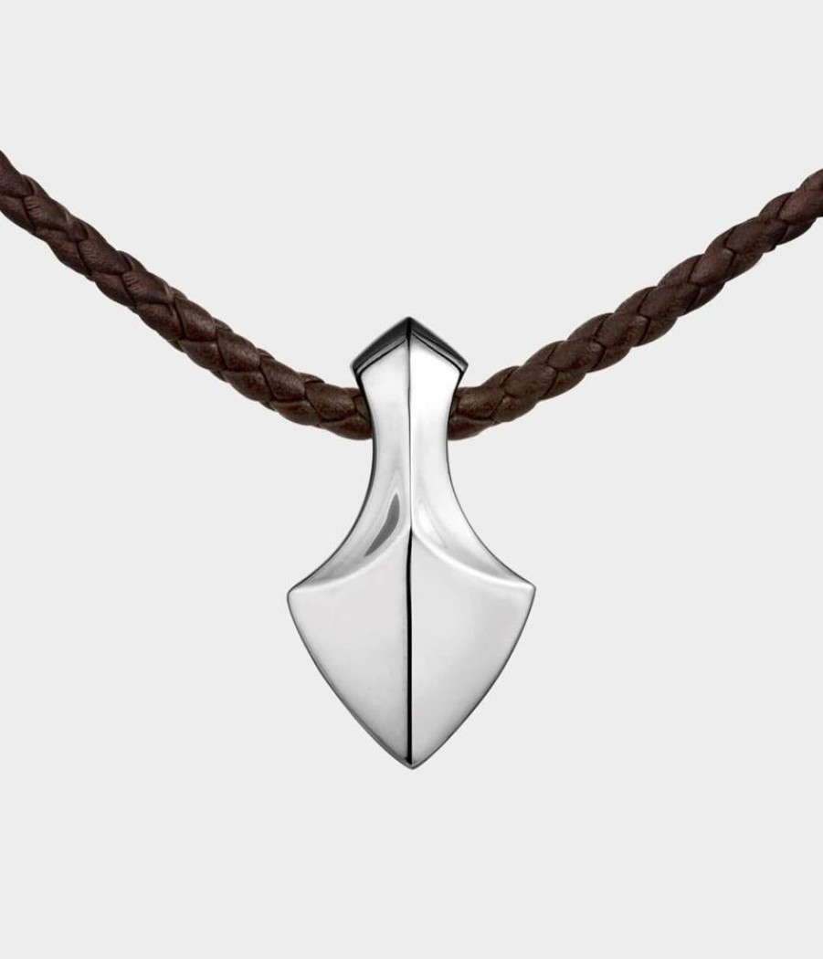 Men Stephen Einhorn | Large Arrowhead Leather Necklace