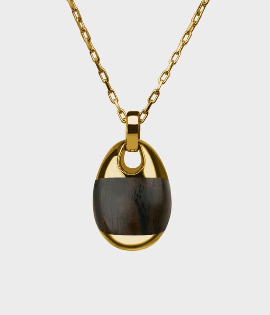 Women Stephen Einhorn | Large Thames Wood London Oak Pebble Necklace