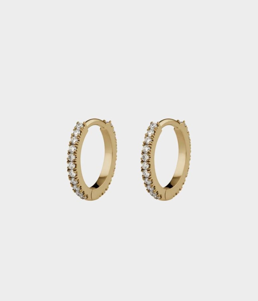 Women Stephen Einhorn | Pave Diamond Hoop Earrings Small