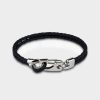 Men Stephen Einhorn | Leather Snap Twist Bracelet